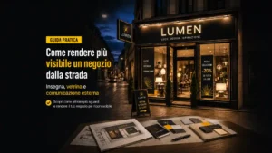 Come rendere più visibile un negozio dalla strada: insegna, vetrina e comunicazione esterna