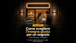 Come scegliere l’insegna giusta per un negozio: guida pratica per non sbagliare