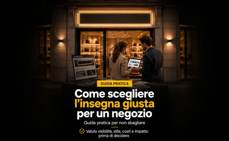 Come scegliere l’insegna giusta per un negozio: guida pratica per non sbagliare
