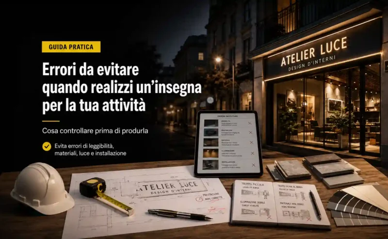 Errori da evitare quando realizzi un’insegna per la tua attività