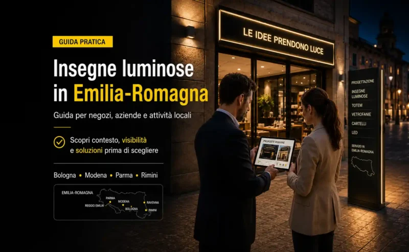 Insegne luminose in Emilia-Romagna: guida per negozi, aziende e attività locali