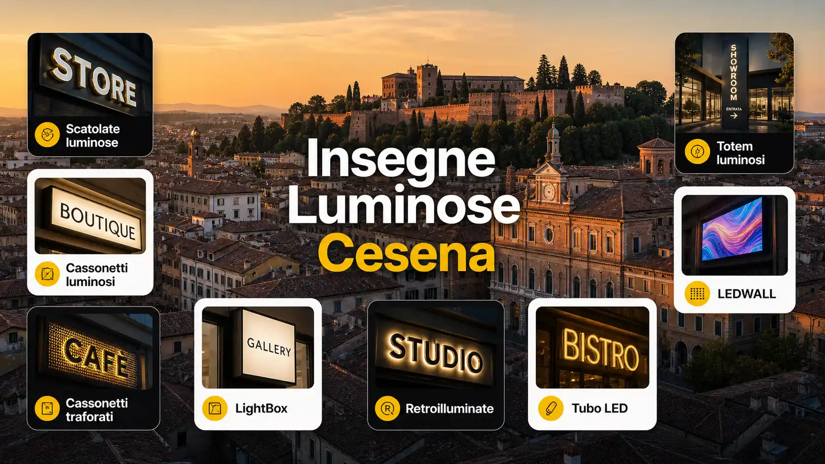 Insegne luminose per la tua attività a Cesena - sirio project insegne
