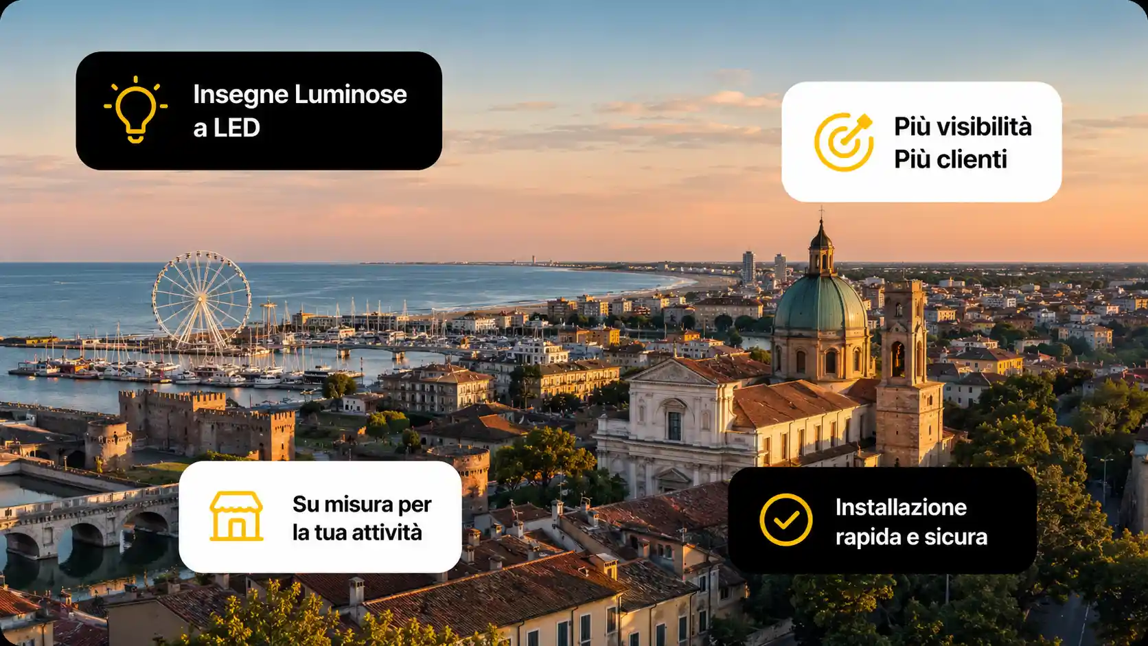 Insegne luminose su misura per la tua attività a Rimini - sirio project insegne