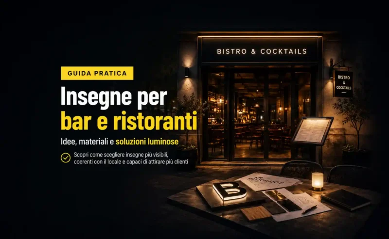Insegne per bar e ristoranti: idee, materiali e soluzioni luminose