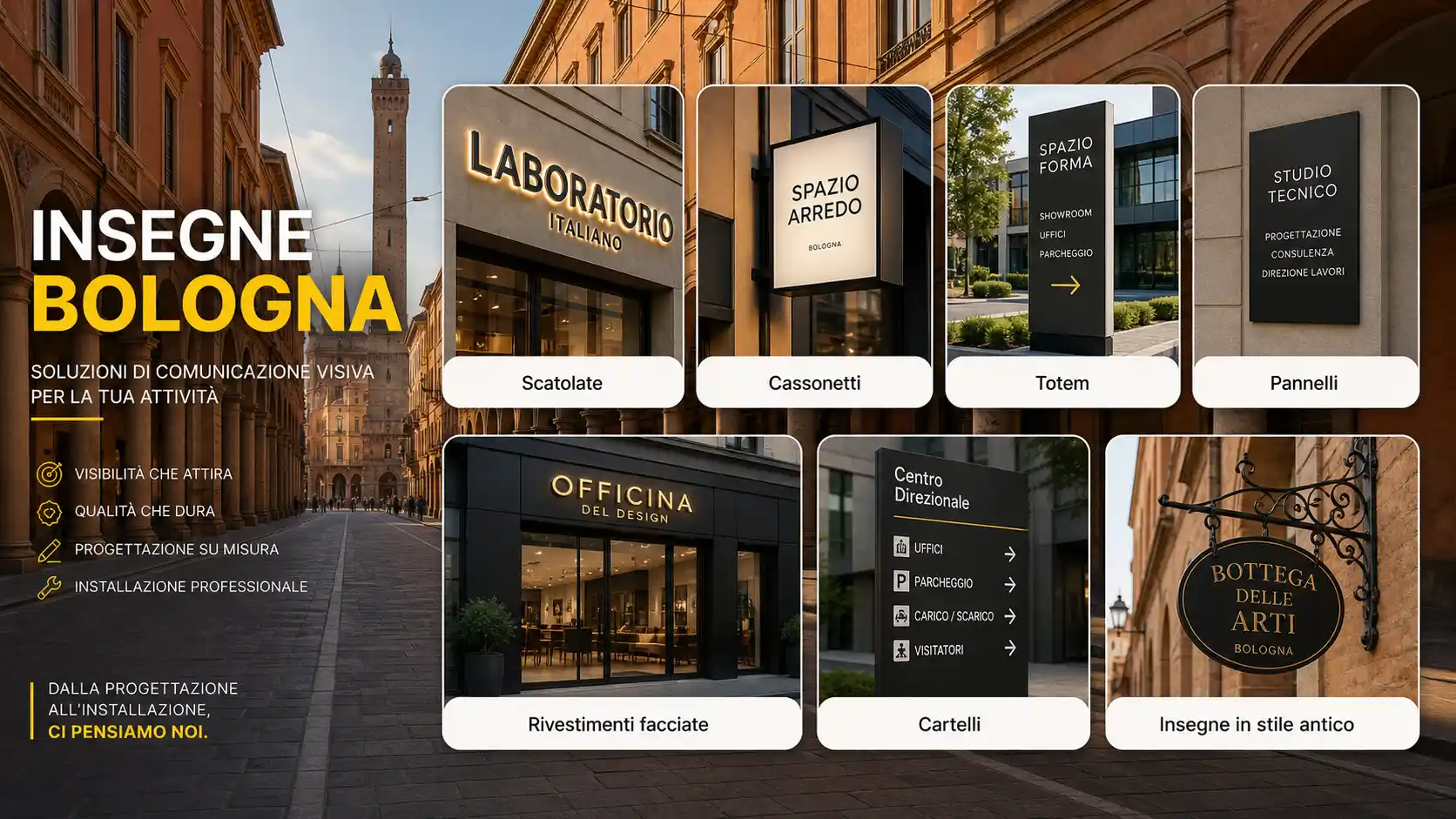 Insegne pubblicitarie per la tua attività a Bologna - sirio project insegne