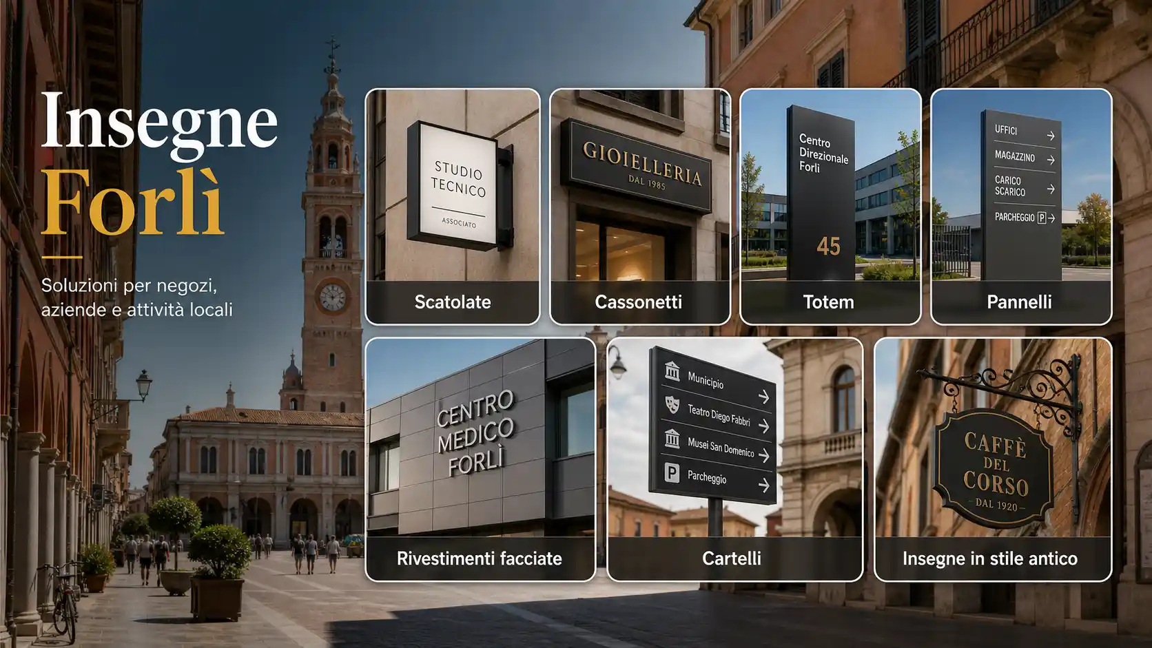 Insegne pubblicitarie per la tua attività a Forlì - sirio project insegne