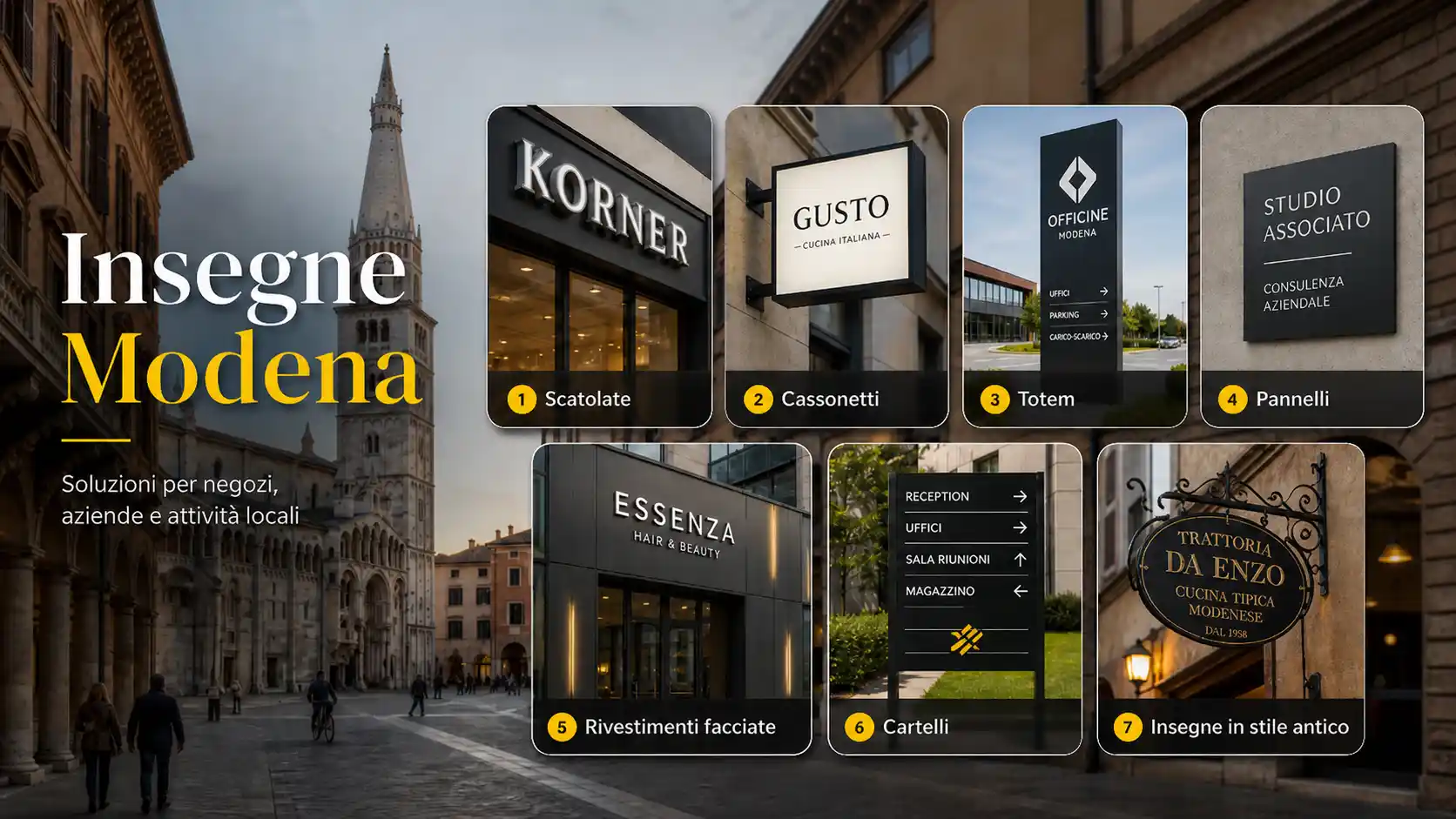 Insegne pubblicitarie per la tua attività a Modena - sirio project insegne