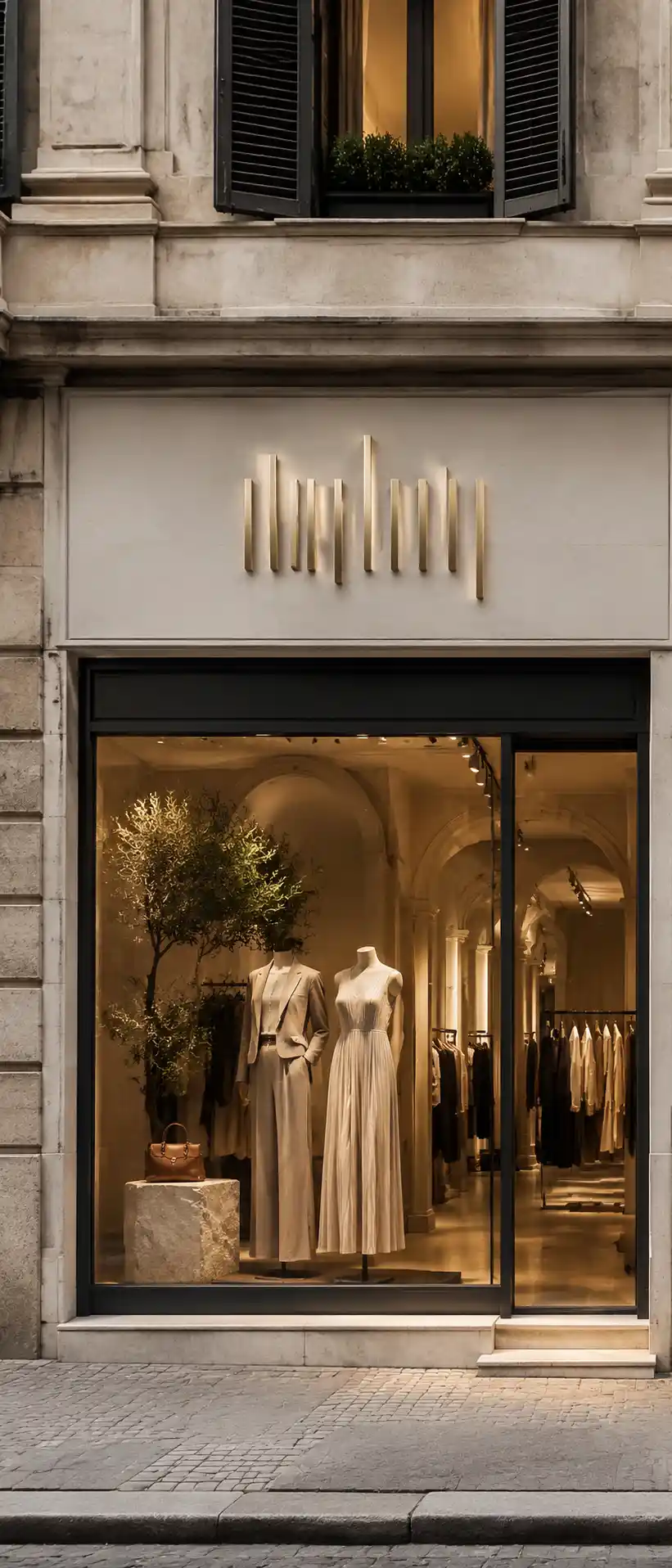 Insegna elegante per negozi di abbigliamento retail e showroom