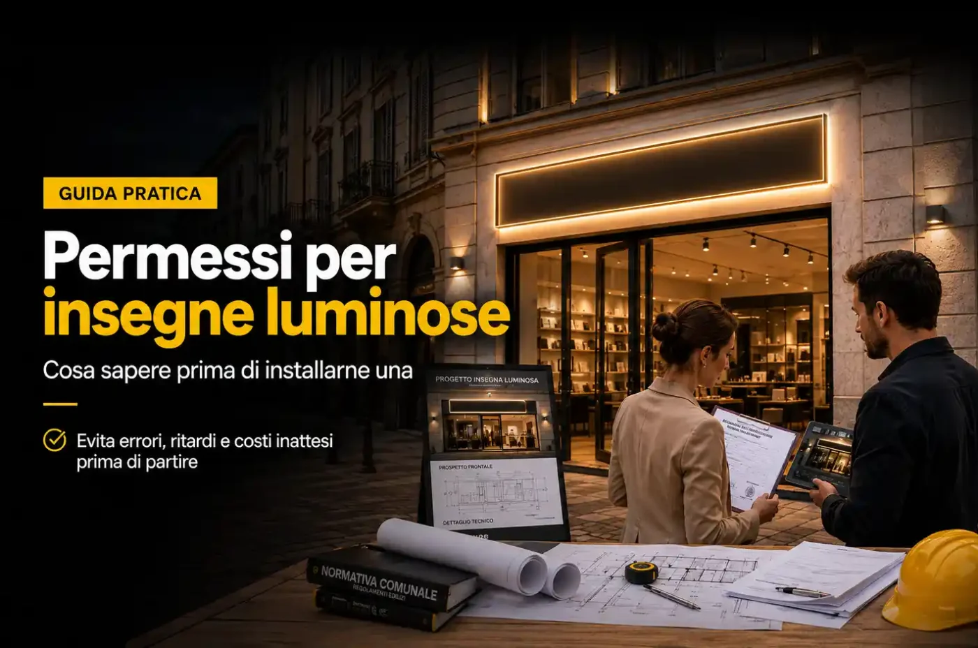 Permessi per insegne luminose: cosa sapere prima di installarne una