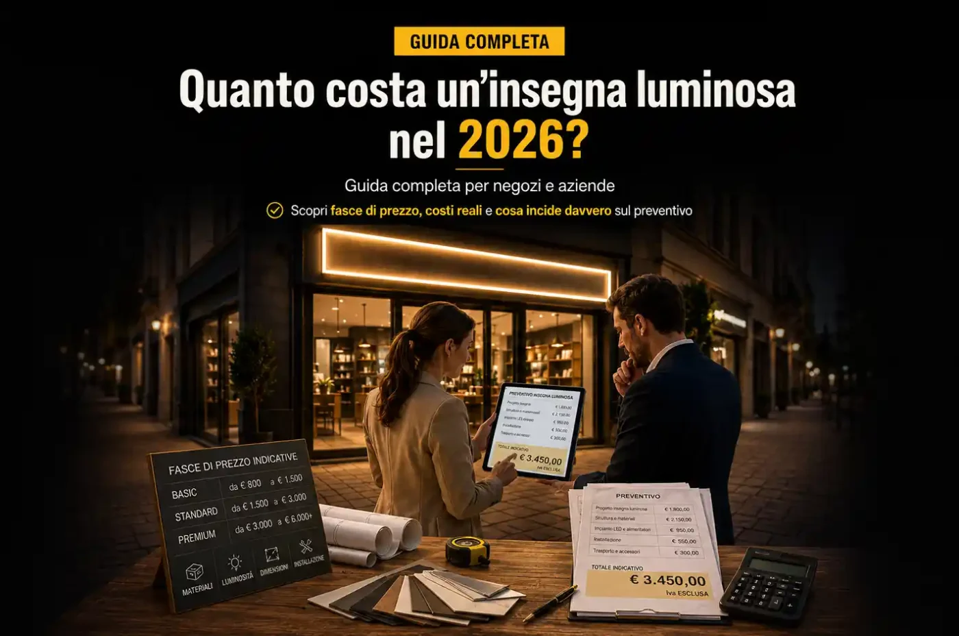 Quanto costa un’insegna luminosa nel 2026? Guida completa per negozi e aziende