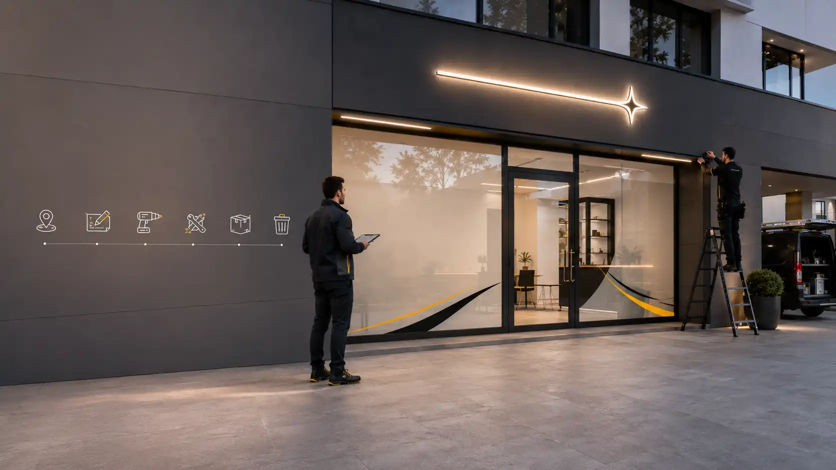 Servizi per insegne luminose e vetrofanie a Bologna e in tutta Italia - Sirio Project